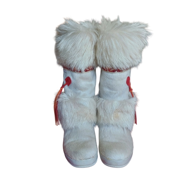Vintage Tecnica Goat Fur Sherpa Lined Apres Ski Boots Italy Women's Size 9 US - Picture 3 of 16